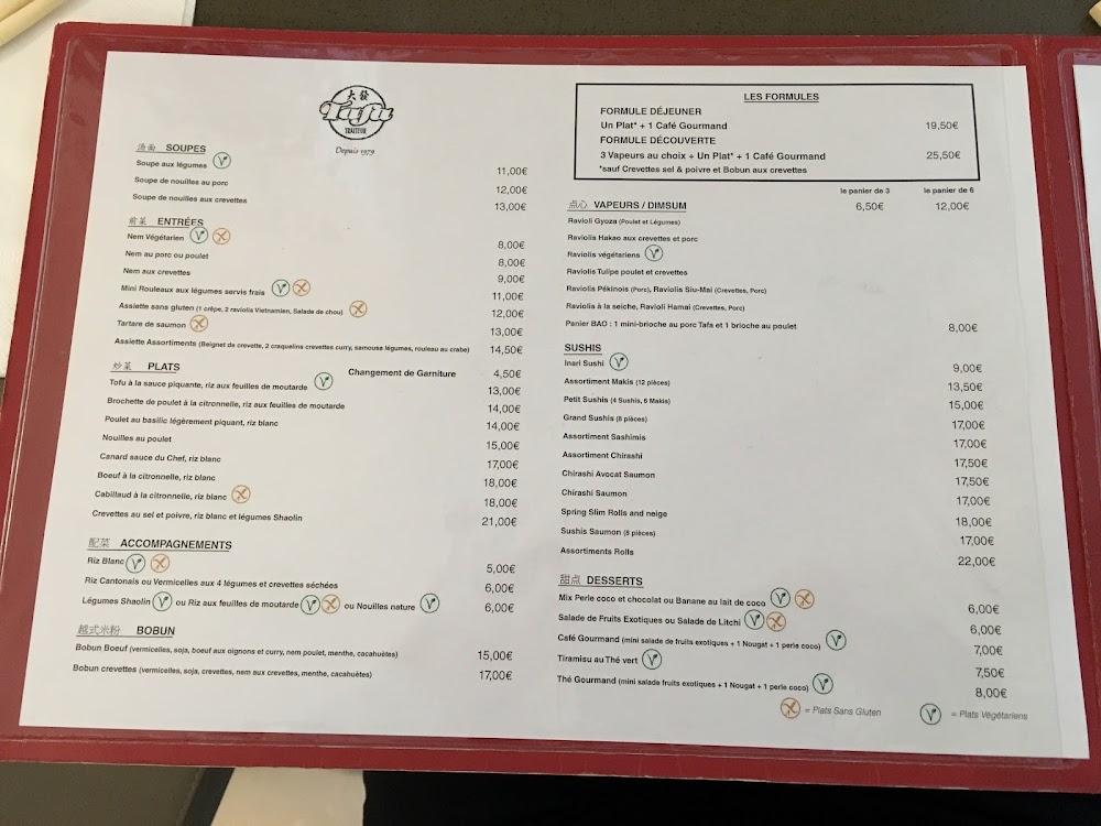 Tafa - Saint-Anne - Menu Image 1